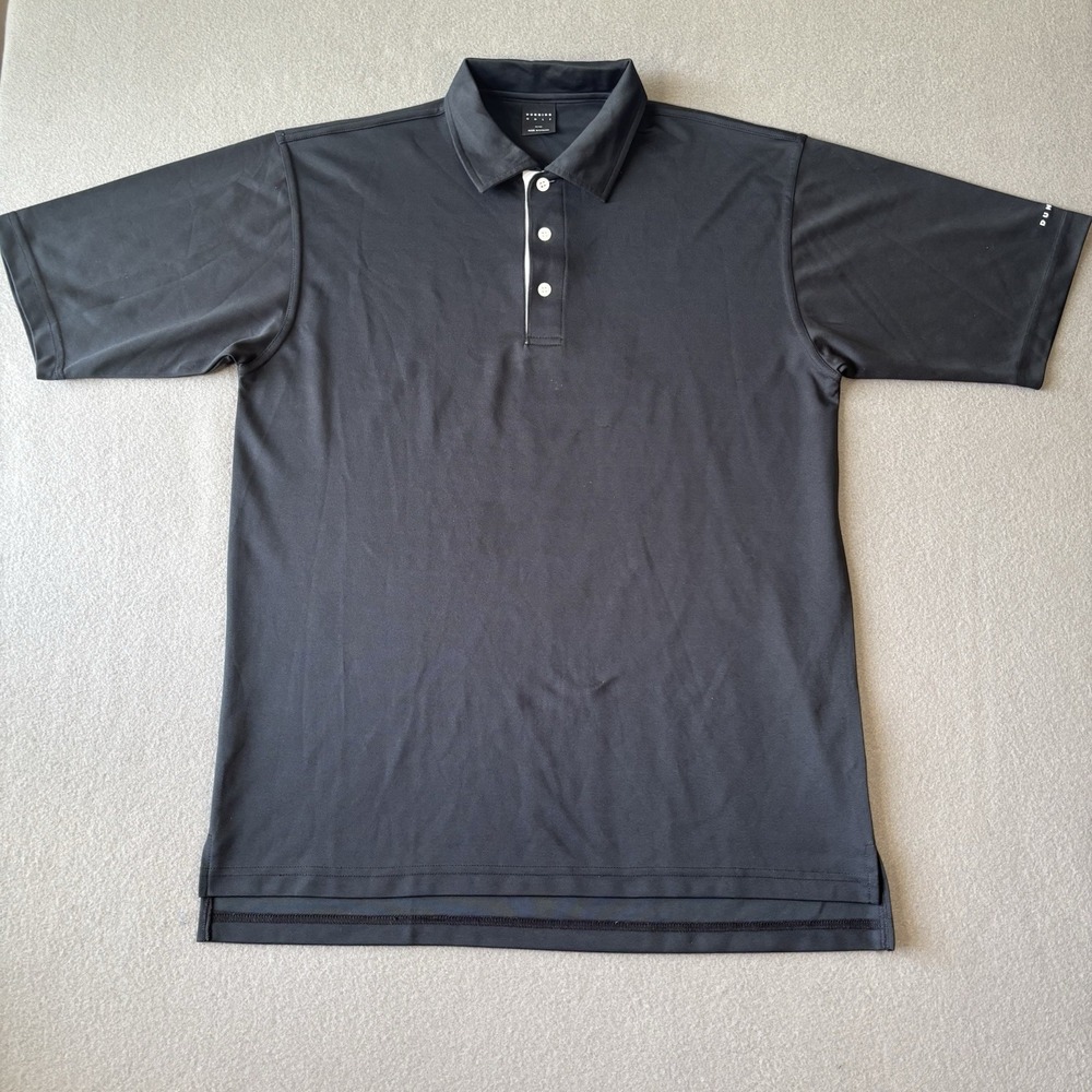 Dunning Golf Mens Polo Shirt‎ Medium Black Short Sleeve Rugby Athletic Outdoor